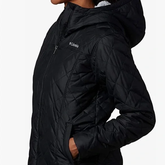 Columbia Plus Size Quilted Hood Puffer Women’s Black Jacket Size 3X NWT